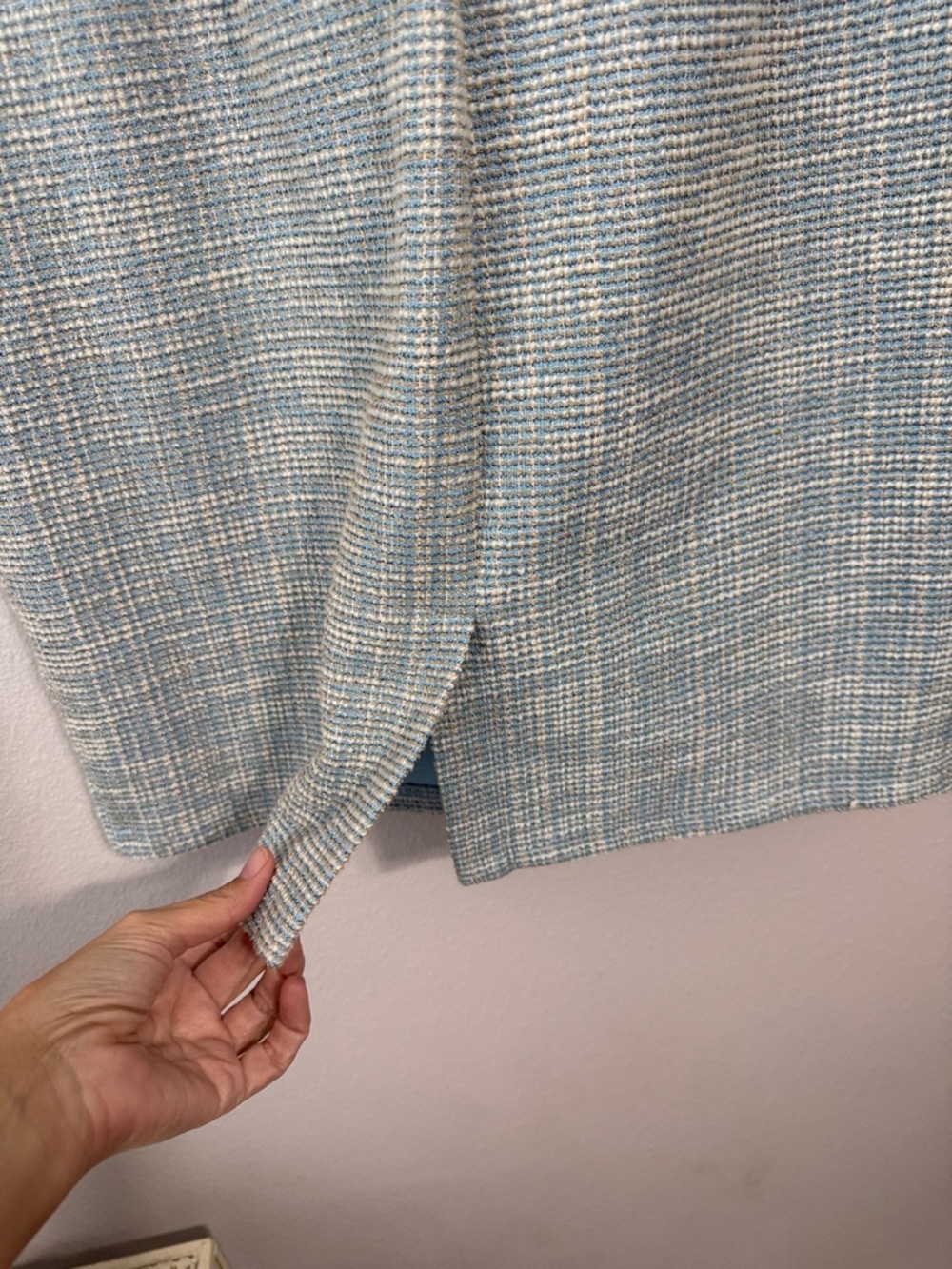 M.Infisavo Blue Tweed Sheath Dress Large - Picture 7 of 8